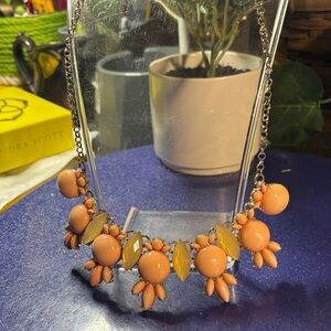 Elegant Peach and Yellow Necklace